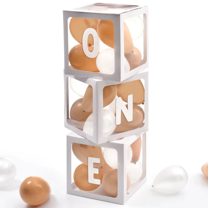 Gender Neutral First Birthday Balloon Boxes, 11.75" | 3 ct - Zurchers