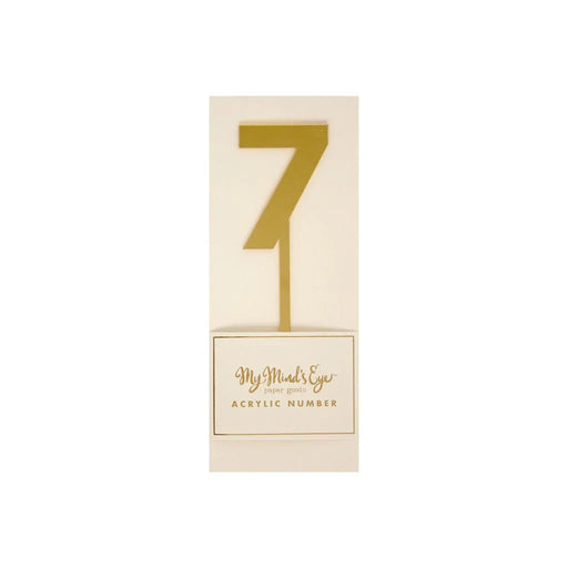 Gold Acrylic Number Cake Topper Party Pick No. 7 | 1ct - Zurchers