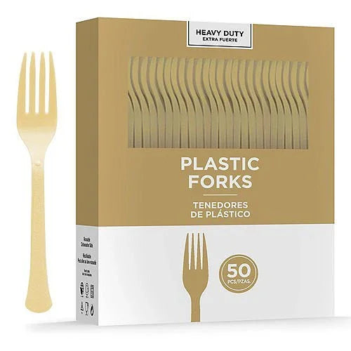 Gold Heavy Duty Plastic Forks | 50ct - Zurchers