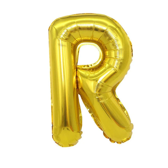 Air Filled Gold Mylar Letter Balloon, 16" | 1 ct - Zurchers