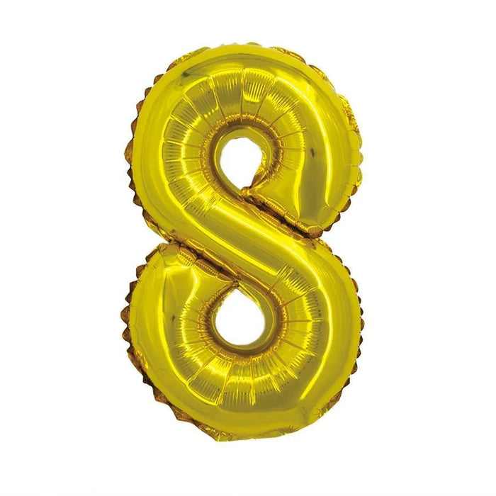 Air Filled Gold Number Balloons 16" | 1 ct - Zurchers