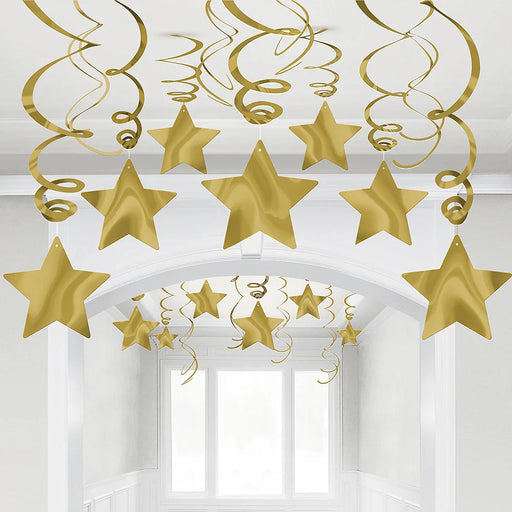 Gold Swirl Shooting Star Decorations | 30pcs - Zurchers