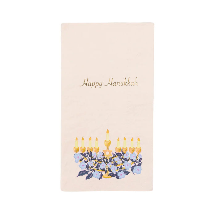 Happy Hanukkah Menorah Guest Towel Napkins | 20 ct. - Zurchers