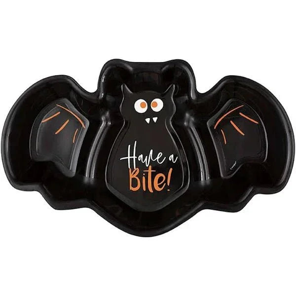 Halloween Bats & Boos "Have a Bite" Bat Shaped Plastic Serving Tray 13.25" | 1ct - Zurchers