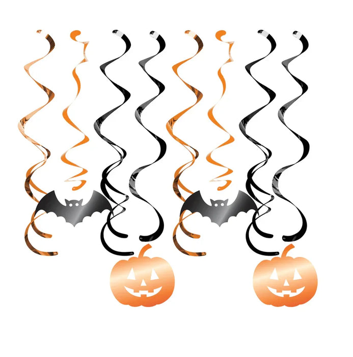 Halloween Bats & Pumpkins Dizzy Danglers | 8pcs - Zurchers