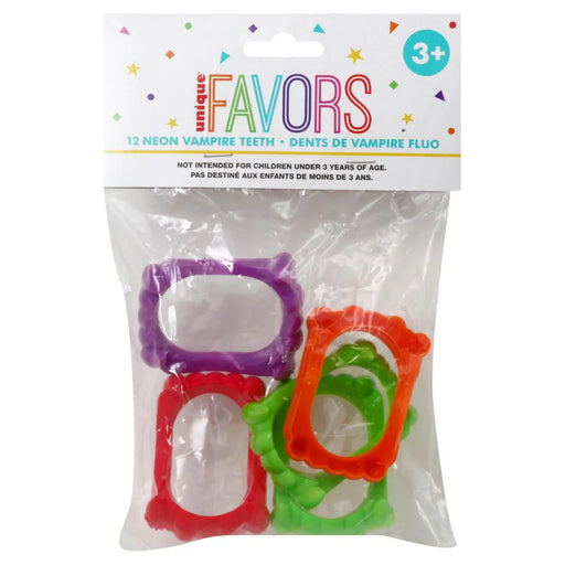 Halloween Plastic Neon Vampire Teeth | 12ct - Zurchers