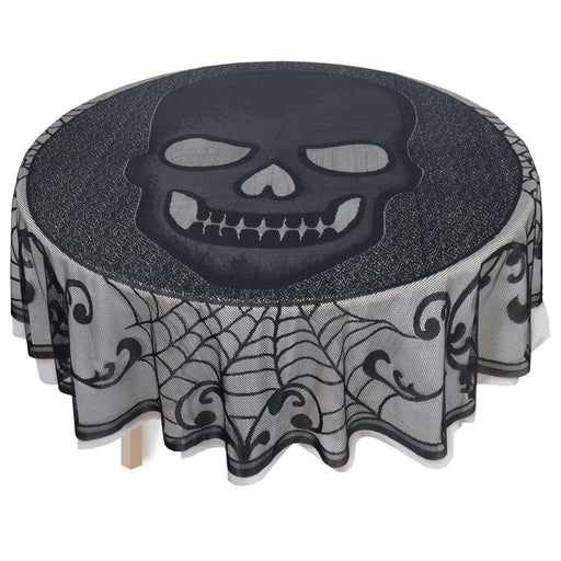 Halloween Skull Lace Table Cover Round 70" | 1ct - Zurchers