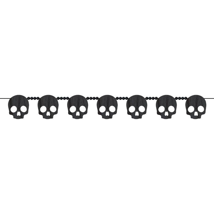 Halloween Skull Wood Garland| 1ct - Zurchers