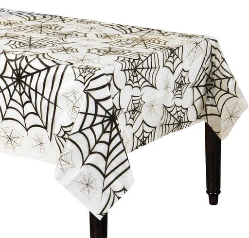 Halloween Spiderweb Clear Plastic Tablecover 54in x 108in | 1ct - Zurchers