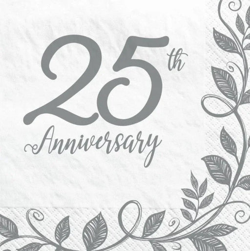 Happy 25th Anniversary Lunch Napkins | 16ct - Zurchers