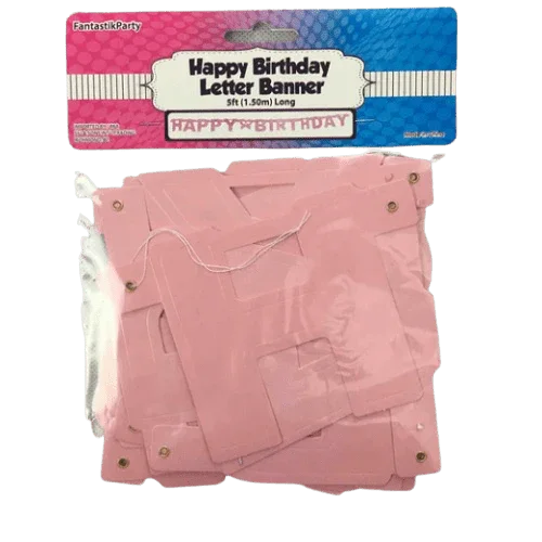 Happy Birthday Baby Pink Banner Letter 5' | 1ct - Zurchers