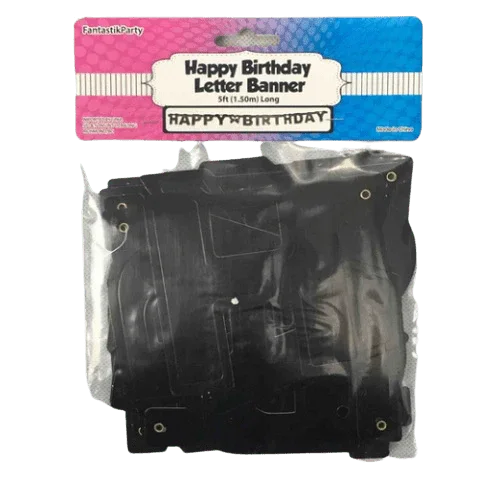 HAPPY BIRTHDAY BLACK BANNER LETTER 5Feet | 1ct - Zurchers