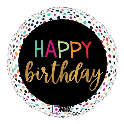 Happy Birthday Colorful Dots Mylar Balloon 18" | 1ct. - Zurchers