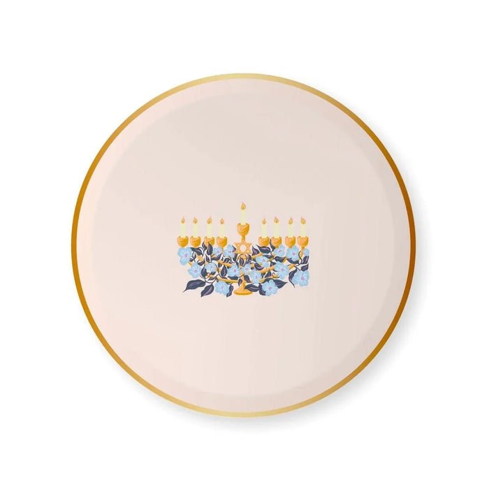 Happy Hanukkah Menorah Small Plates - 8" | 1 ct. - Zurchers