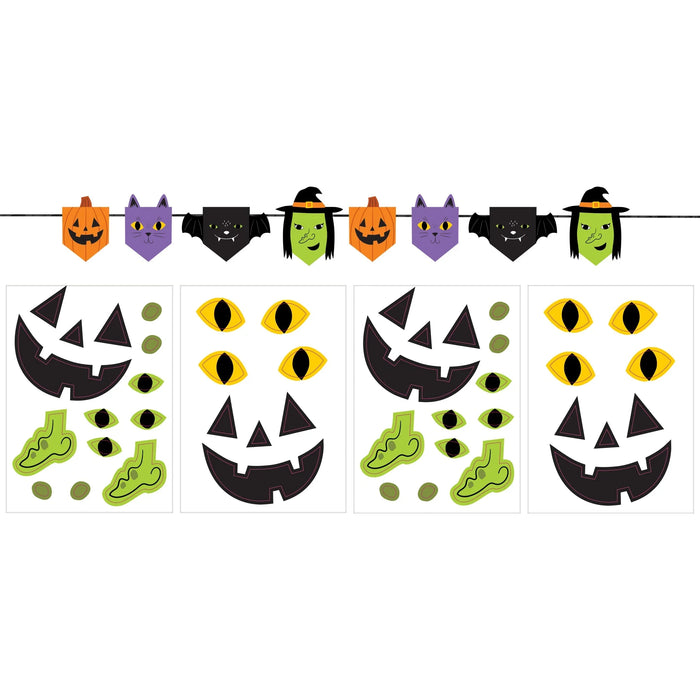 Halloween Family Friendly Create Your Own Paper Pennant Banner Kit, 15ft, | 27pc - Zurchers