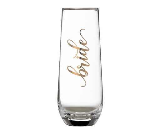 Lillian Rose Gold Bride Stemless Champagne Glass | 1ct - Zurchers