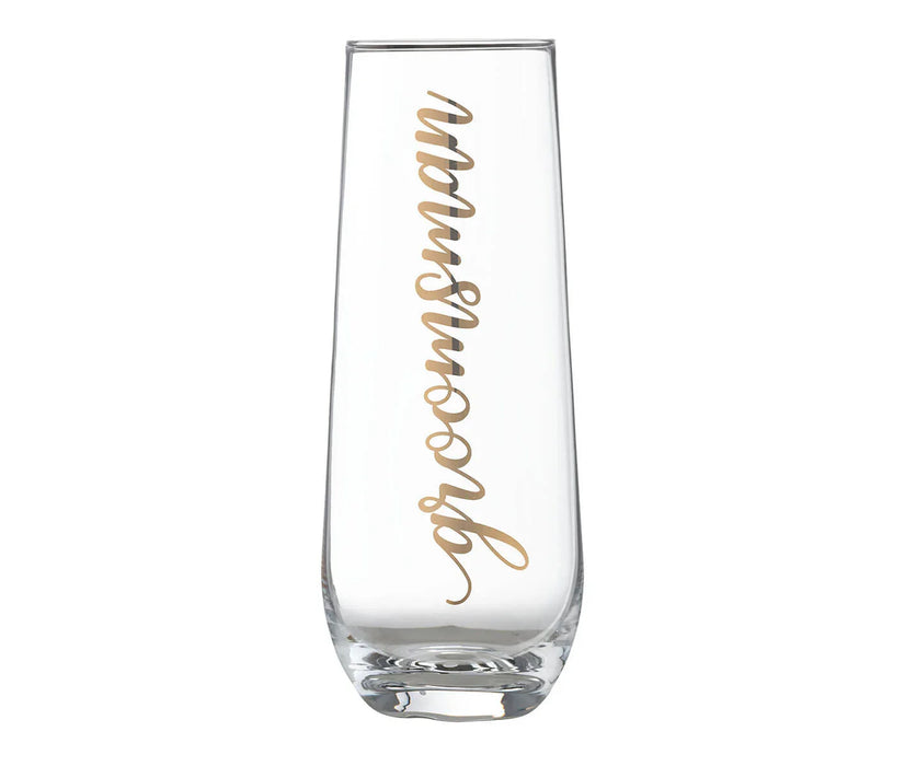 Lillian Rose Gold Groomsman Stemless Champagne Glass | 1ct - Zurchers