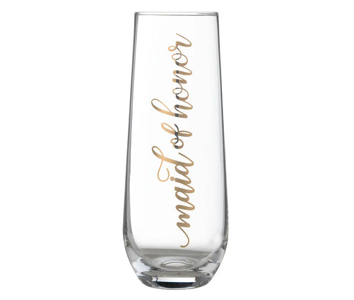 Lillian Rose Gold Maid of Honor Stemless Champagne Glass | 1ct - Zurchers