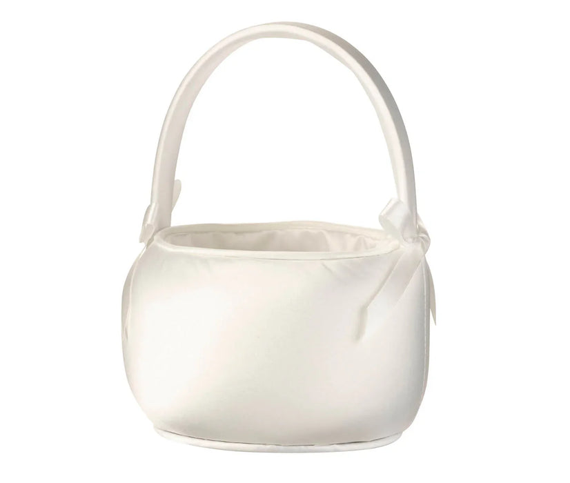 Lillian Rose Off White Satin Flower Girl Basket | 1ct - Zurchers