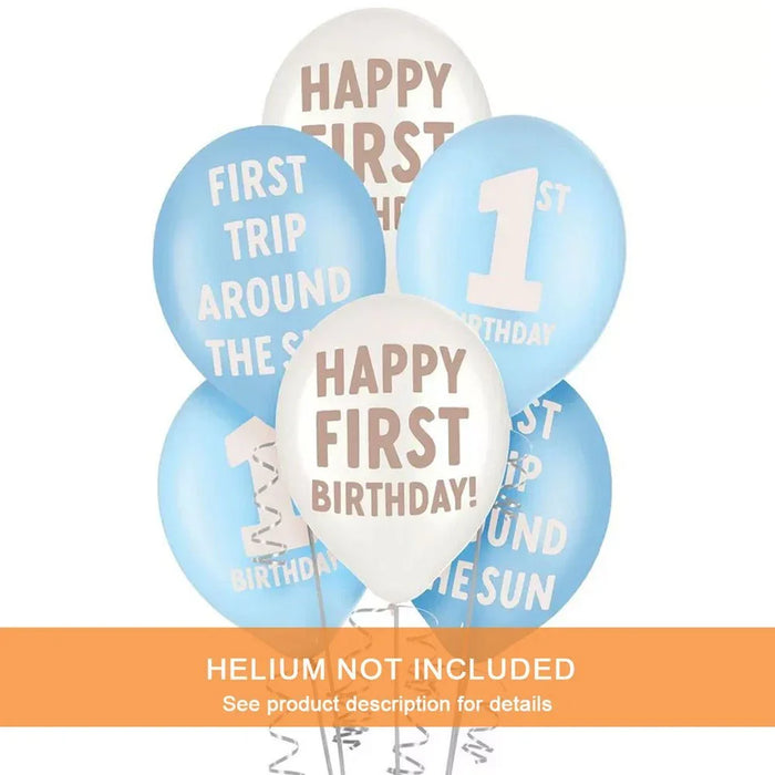 12" Little Mister One - derful First Birthday Latex Balloon Pack | 6 ct - Zurchers