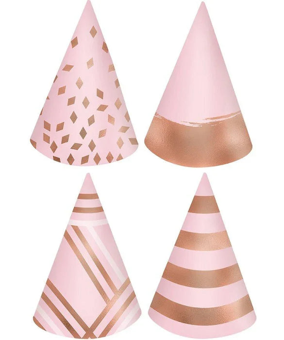 Metallic Blush Birthday Party Hats | 12ct - Zurchers