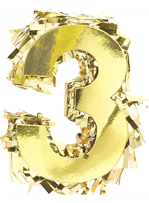 Metallic Gold Fringe Number Mini Piñata 6" | 1ct - Zurchers