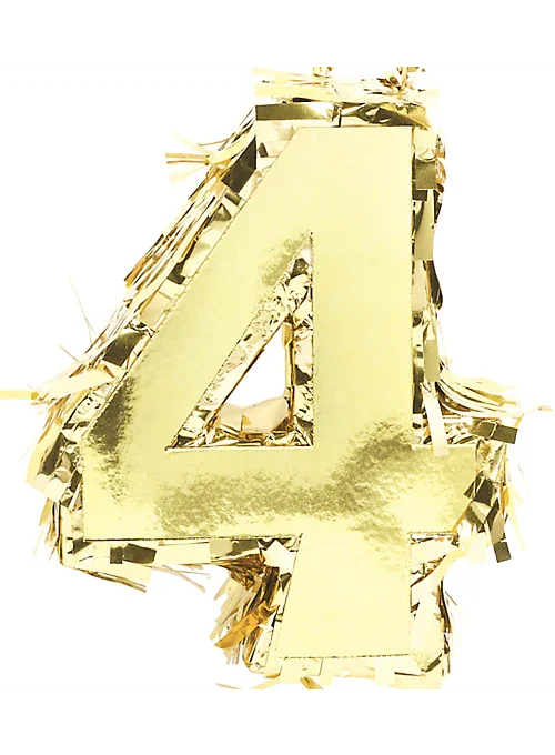 Metallic Gold Fringe Number Mini Piñata 6" | 1ct - Zurchers