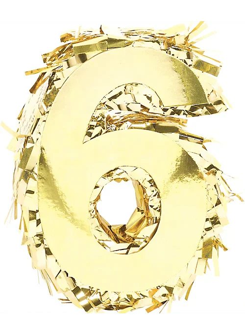 Metallic Gold Fringe Number Mini Piñata 6" | 1ct - Zurchers