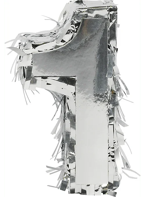 Metallic Silver Fringe Number Mini Piñata 6" | 1 ct - Zurchers