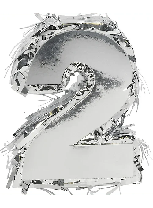 Metallic Silver Fringe Number Mini Piñata 6" | 1 ct - Zurchers