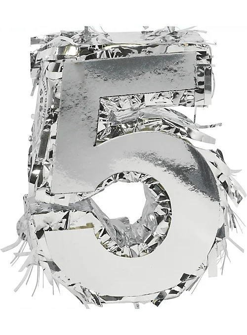 Metallic Silver Fringe Number Mini Piñata 6" | 1 ct - Zurchers