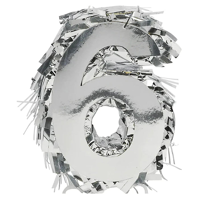 Metallic Silver Fringe Number Mini Piñata 6" | 1 ct - Zurchers