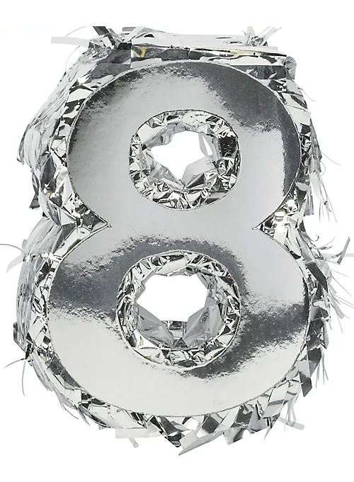 Metallic Silver Fringe Number Mini Piñata 6" | 1 ct - Zurchers