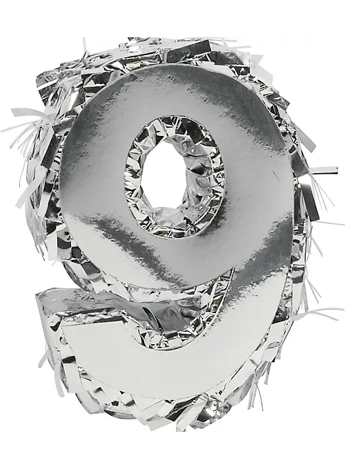 Metallic Silver Fringe Number Mini Piñata 6" | 1 ct - Zurchers