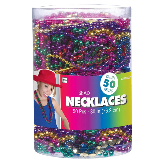 Multi - Color Bead Necklace | 50pcs - Zurchers