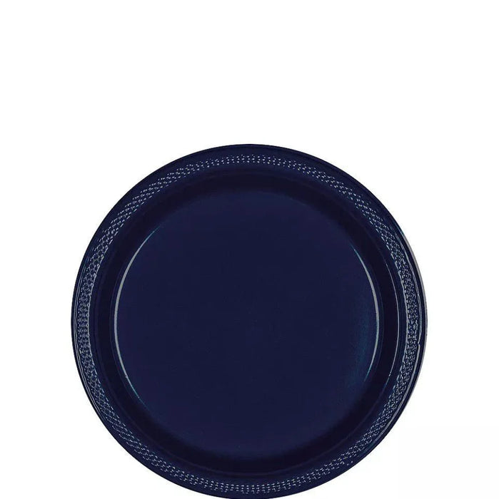Navy Blue Plastic Dessert Plates 7" | 50ct - Zurchers