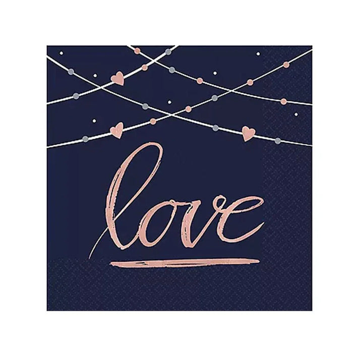 Navy Love Beverage Napkins | 16 ct. - Zurchers