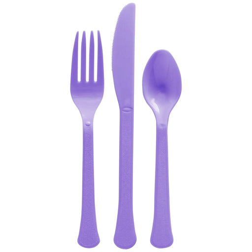 New Purple Plastic Assorted Cutlery | 24 pcs - Zurchers