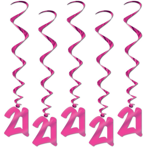 Pink 21 Party Whirls 5ct - Zurchers