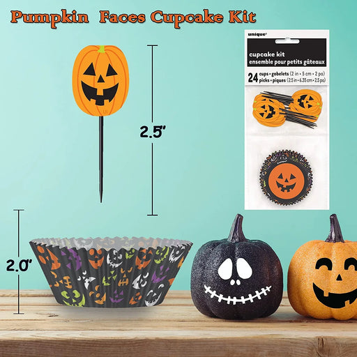 Pumpkin Faces Cupcake Kit For 24 | 1 ct - Zurchers