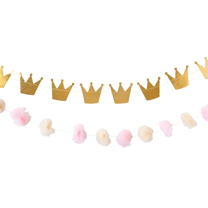 Princess Crowns And Pom Pom Tulle Banner Set | 1 ct - Zurchers