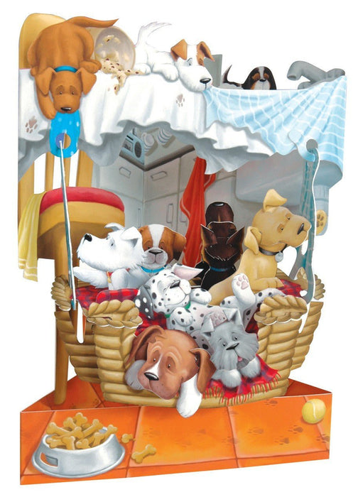 Puppies in Basket 3 - D Card | 1 ct - Zurchers