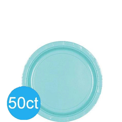 Robin's Egg Blue Dessert Paper Plates 6.75" | 50ct - Zurchers