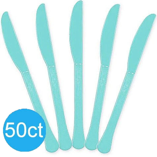 Robin's Egg Blue Heavy Duty Plastic Knives | 50ct - Zurchers