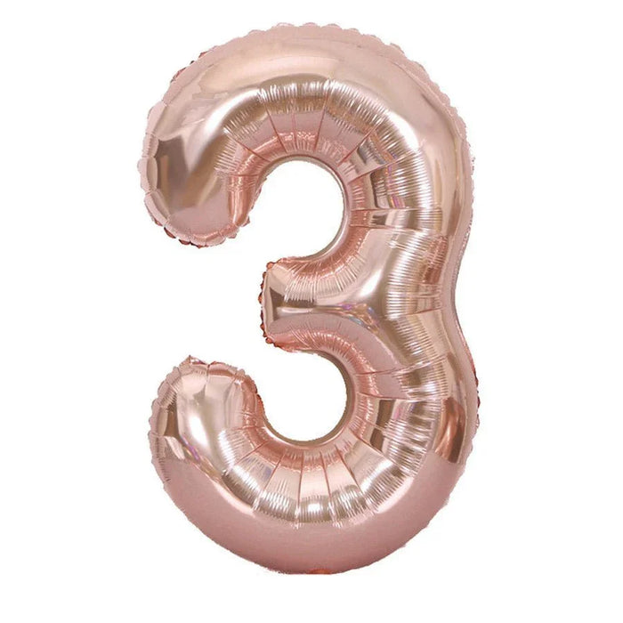 Rose Gold Jumbo Number Balloons 34" - Zurchers
