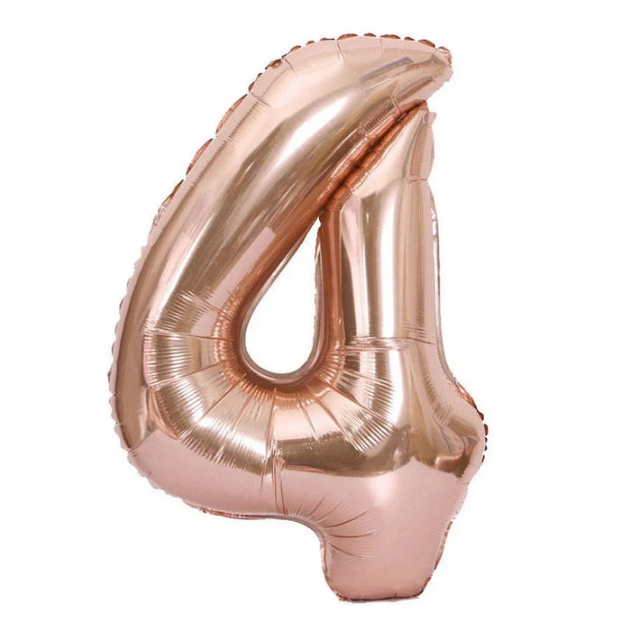 Rose Gold Jumbo Number Balloons 34" - Zurchers