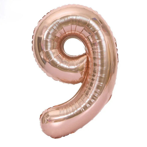 Rose Gold Jumbo Number Balloons 34" - Zurchers