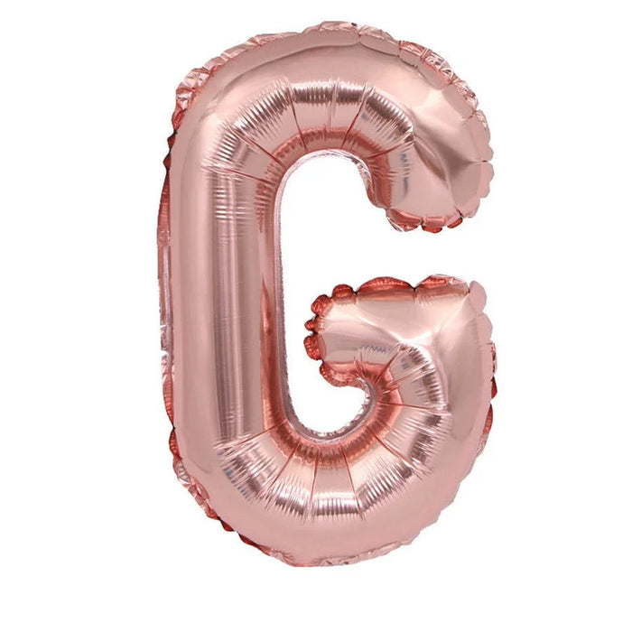 Air Filled Rose Gold Mylar Letter Balloon, 16" | 1 ct - Zurchers