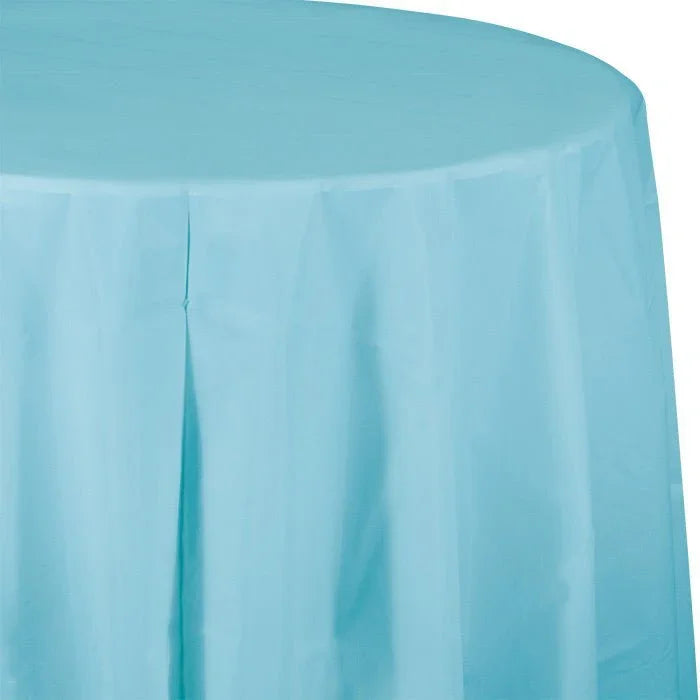 Round Plastic Table Cover Pastel Blue 82" | 1 ct - Zurchers