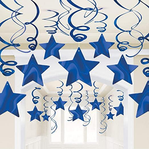 Royal Blue Swirl Shooting Star Decorations | 30pcs - Zurchers